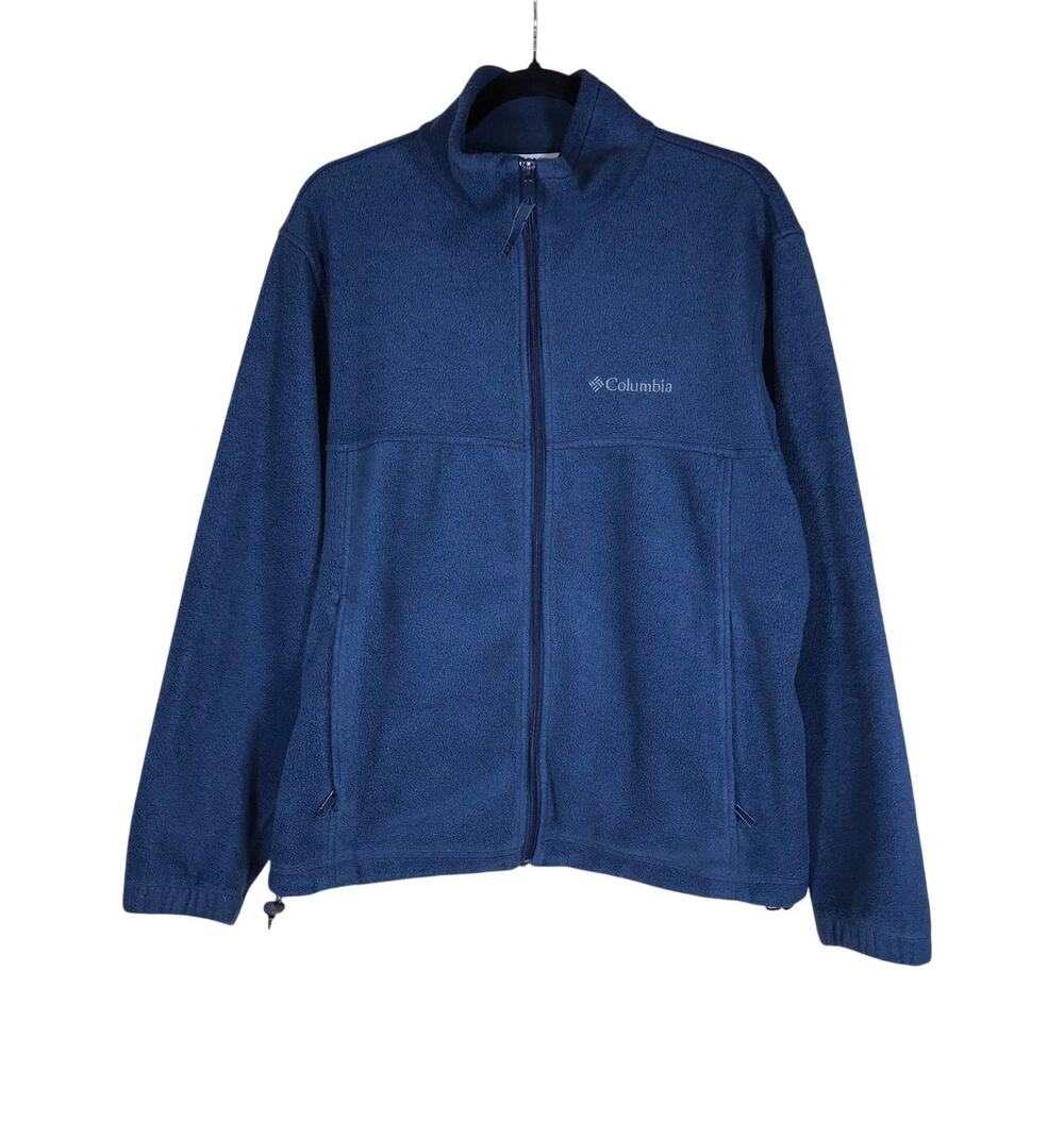 Columbia Fleece Men’s Medium Blue Winter Outdoor Warm Casual Sportswear Zip